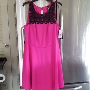 Pink and black dress